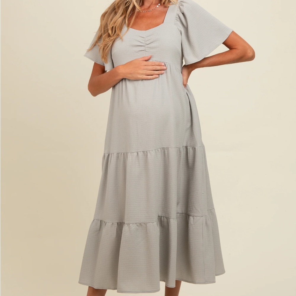Light Olive Maternity Dress